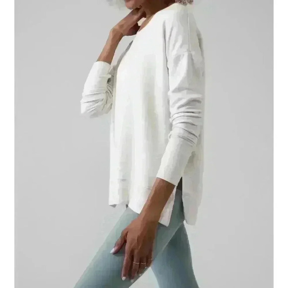 Athleta Coaster Luxe Fog Gray Heather Sweatshirt Women’s Size XXS - Picture 2 of 9